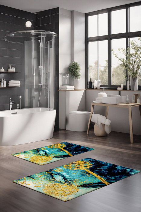 Mijölnir Juego de alfombrillas de baño CT-5268 de 2 piezas Multicolor Mijölnir Juego de alfombrillas de baño CT-5268 de 2 piezas Multicolor